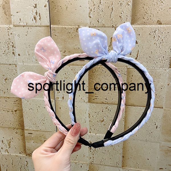 

2022 new children cute sweet dot print bow hairbands headwears baby girls lovely colors hair hoop headbands kid hair accessories, Slivery;white