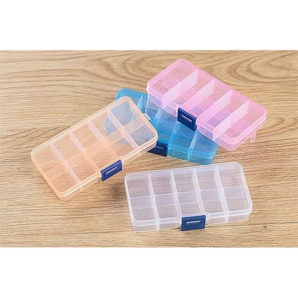 

adjustable fedex compartment dhl 10 plastic shipping clear storage box for jewelry earring tool container,600pcs/losj02