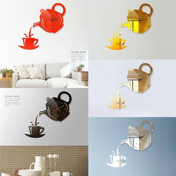 

modern art diy wall clock 3d self adhesive sticker home office kitchen decor new