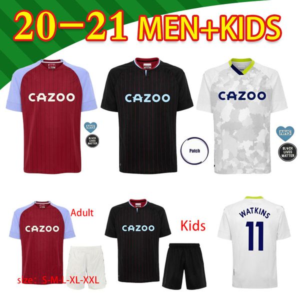 

20 20 aston villa socker jersey 2020 2021 домашний домашний домашний уэсли греальский kodja el ghazi честер mcginn targett men kids kit набо, Black;yellow