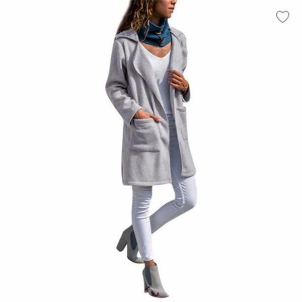 

women's coat autumn winter mid-length windbreaker lapel long sleeve faux suede slim fit warm ladies coats1, Black;brown