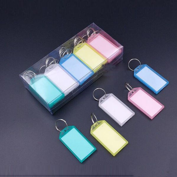 

plastic diy color new keychain blanks 50pcs mix name for baggage paper insert luggage tags car key ring, Silver