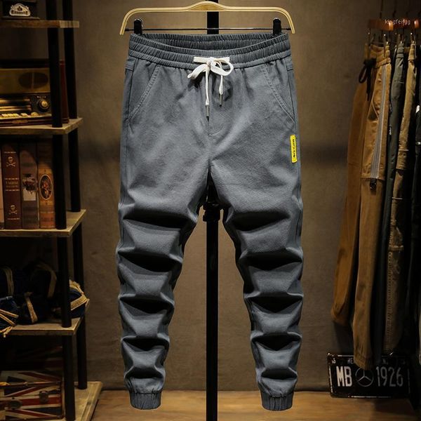 

guapai new winter elastic waist draw string beam foot leisure trousers1, Black