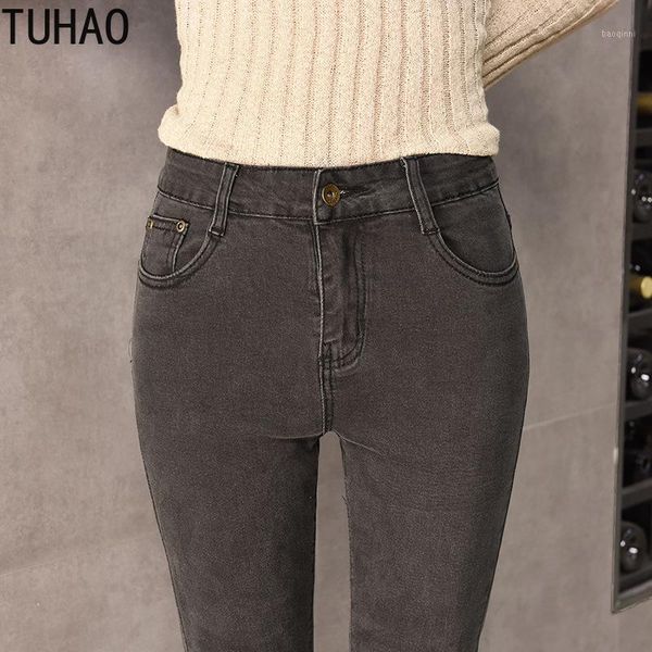 

20109 autumn winter thick warm jeans women pants plus size 9xl 8xl 6xl jeans girls stretching denim trousers lz331, Blue
