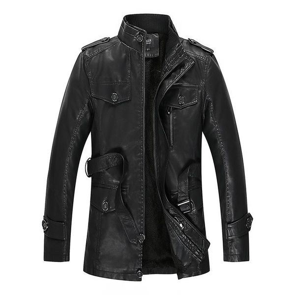 

stand collar motorcycle jacket men's, Black
