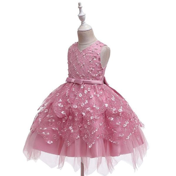 

0-5y toddler newborn infant baby kid girls dress pearls flower lace tutu party wedding birthday christmas dresses f sqchfz