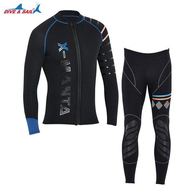 

dive&sail 3mm long sleeve men diving wetsuit jackets pants diving suit scuba jump surfing snorkeling wetsuits