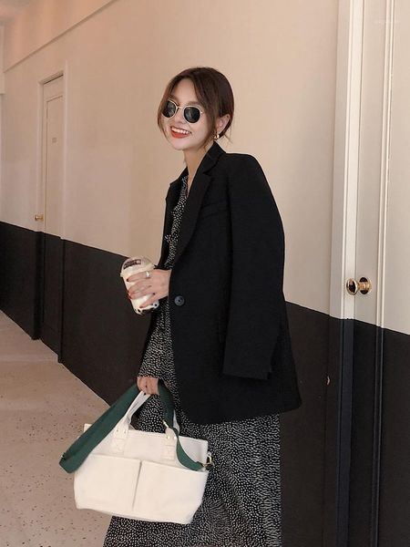 

fashion office lady female blazer spring autumn 2021 simple ladies woman jacket women's clothing veste femme zjt18691, White;black