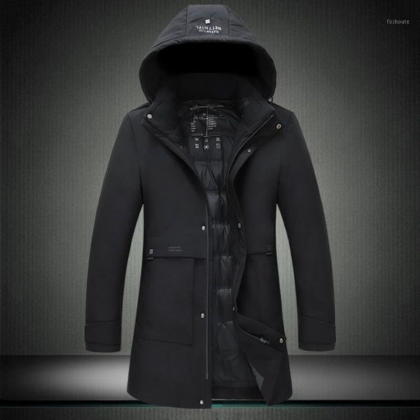 

big size 7xl 6xl 5xl thick hooded winter jacket men white duck down jacket black gray 2019 new style stylish handsome coat 99121