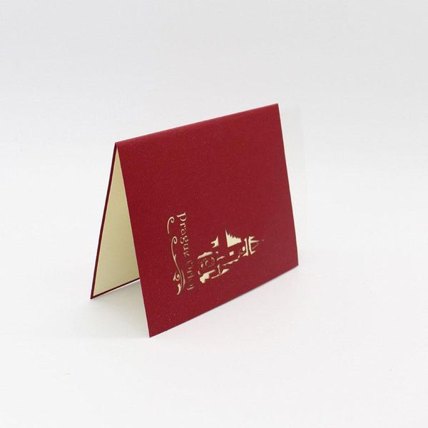 

3d laser cut handmade carving prague astronomical clock paper invitation greeting cards postcard business creative gift souvenir bbyknj