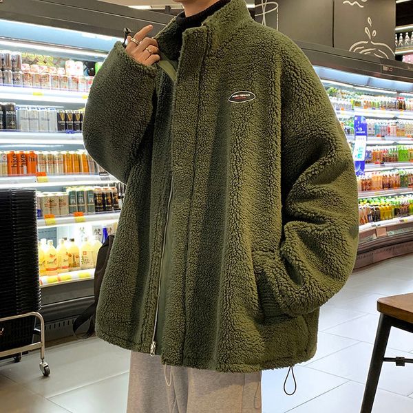 

privathinker men's winter warm casual coats 2020 new woman oversize coat korean streetwear lamb wool man fashion clothing c1115, Black;brown