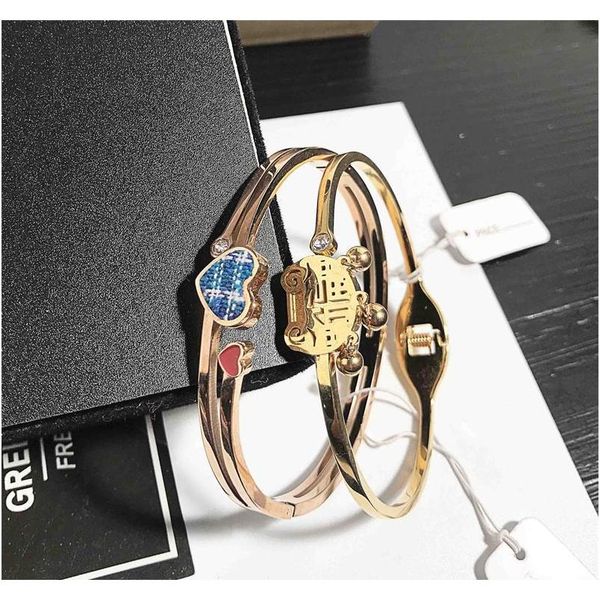 

titanium stainless steel bangle bracelet korean rose gold fashion cuff wholesale hypoallergenic opening bracelet jew jlliwo yy_dhhome, Black