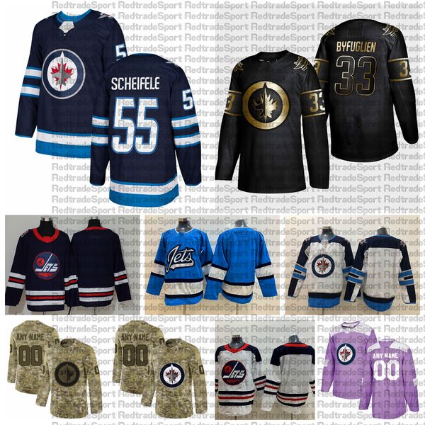 

2021 customize #55 mark scheifele winnipeg jets jerseys golden edition camo veterans day fights cancer custom stitched hockey jerseys, Black;red