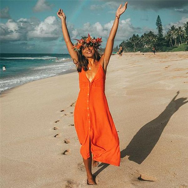 

new arrival womens summer beach strappy dress boho deep v-neck sundress holiday swing fashion dresses clubwear 2019 women1, Black;gray