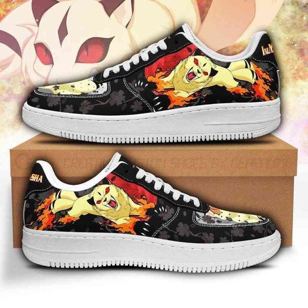 

diy anime fan sneakers kirara inuyasha shoes gift idea men's lightweight running casual knit breathable, Black