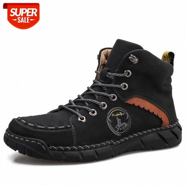 

2020 shoes men's leather boots spring&autumn men boots comfortable nature working men lace-up casual ankle #in1y