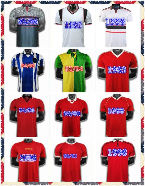 

manchester 1988 1989 1990 beckham solskjaer giggs ronaldo v. nistelrooy retro soccer jersey 88 89 90 football shirt man classic, Black;yellow