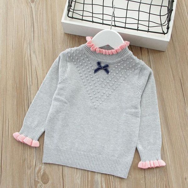 

новый 2018 весна осень осень детские девушки свитера хлопчатобумажные вязаные пуловеры водолазки девушки свитер rt007 новый 2018 sqcuuv, Blue