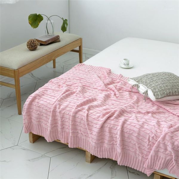 

household pure cotton knitted blanket air conditioning cover blanket thick sofa cover modern simple1