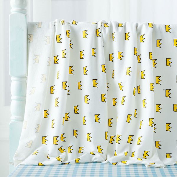 

crown pattern cotton baby muslin swaddle blanket bath towel quilt for infant newborn sleep quality baby bedding warp blankets lj201105