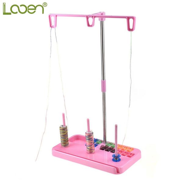 

embroidery thread stand 3 spools stand holder multifunction thread quilting rack sew home sewing wire frame product organizer, Black