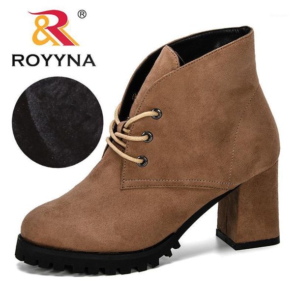 

boots royyna 2021 classics winter women flock ankle woman outdoor ladies party western plush comfortable trendy1, Black