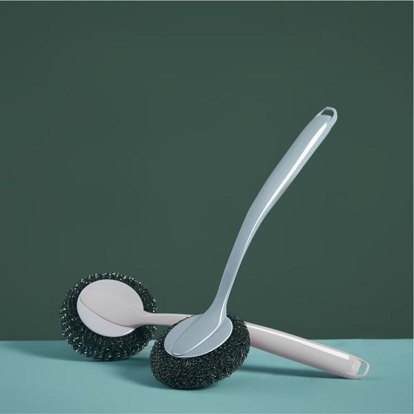 

long handle cleaning wire ball pot brush stainless steel kitchen cleaning washing pot with handle brush pot artifact h wmtxoc