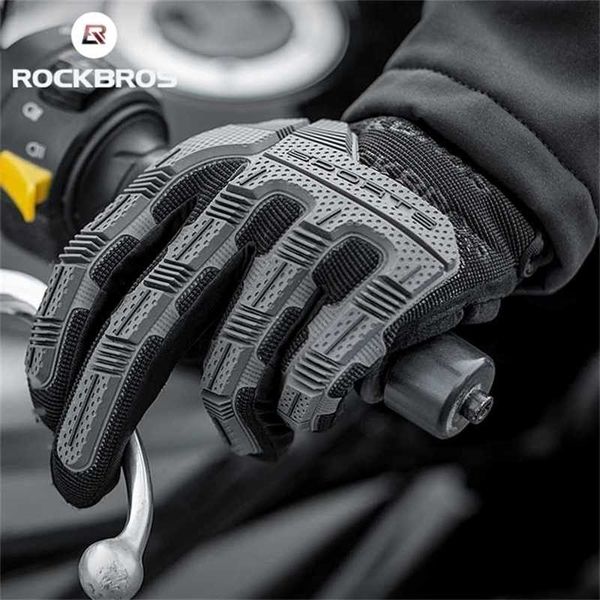 

rockbros cycling gloves sbr 6mm thickened pad shockproof breathable gel bike gloves men women full finger sport mtb 220117, Black