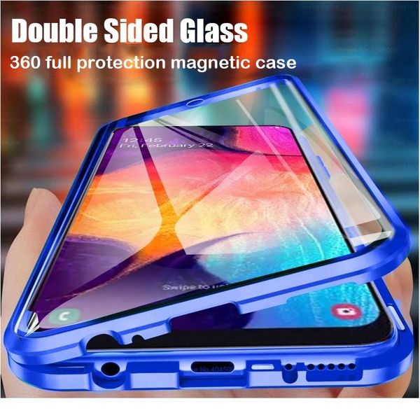 

360 полная защита магнитный корпус для samsung galaxy s20fe m51 m21 m31 a71 a51 a31 a41 a21 a70 a50 a11 double-sid bbyaiov