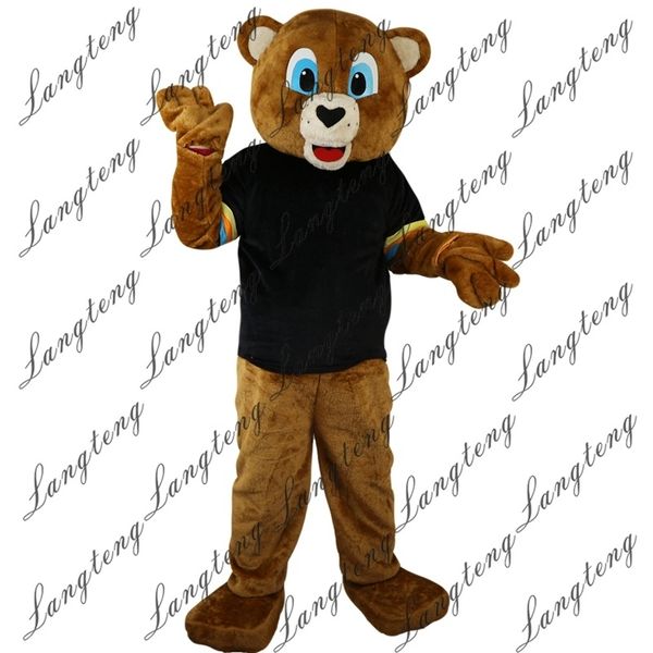 

2018 new brown bear ursusarctos mascot costumes for adults circus christmas halloween outfit fancy dress suit 11, Red;yellow
