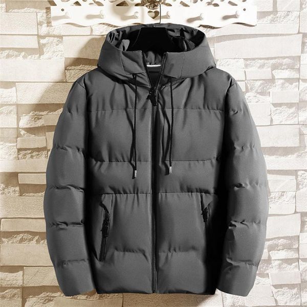 

men's down & parkas cotton hooded coats men 2021 winter warm jackets hoodies windproof fashion outdoor trendy keep outwear manteaux hom, Black