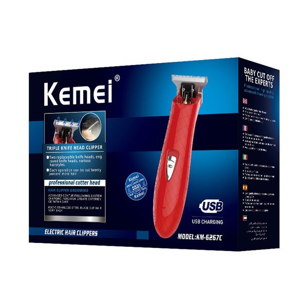 

kemei km-6267 cordless close hair cutting trimmer powerful men grooming baldheaded hair clipper barbershop