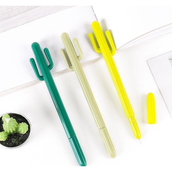 

creative small fresh desert cactus styling pen south korea stationery cartoon cute gel pen stu jllxsi yummy_shop