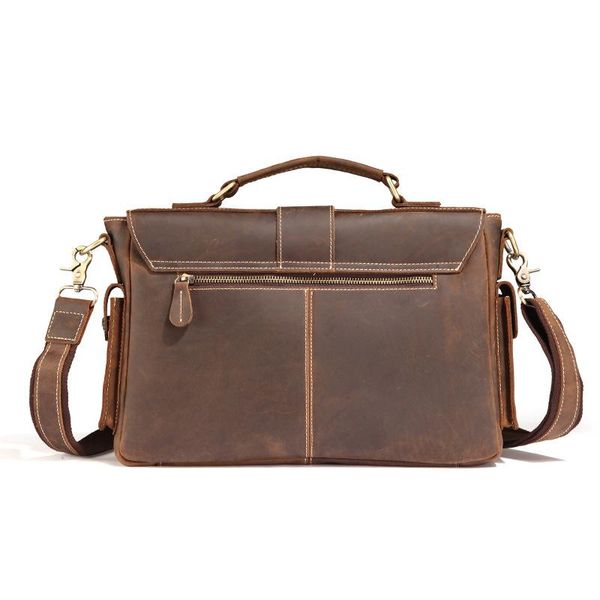 

yourseason 2021 crazy horse leather briefcase mens business bag hard man handbags crossbody shoulder bags solid color