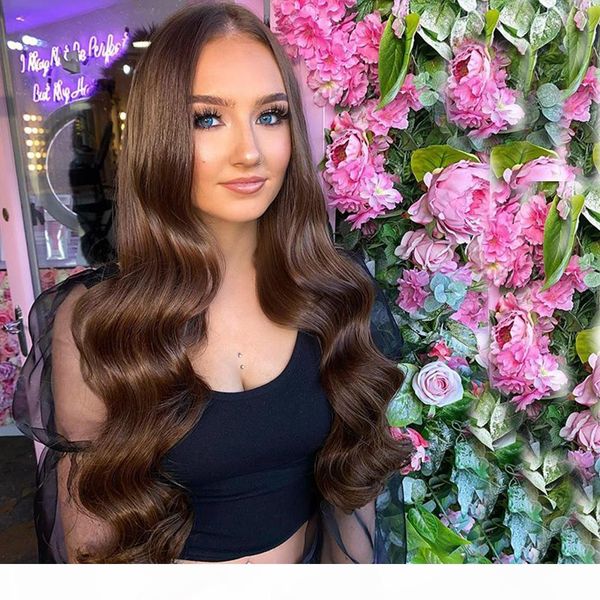 

360 lace frontal wig #4 chocolate brown body wave human hair full lace wigs forwomen wavy brown human hair 13x6 lace front wigs, Black