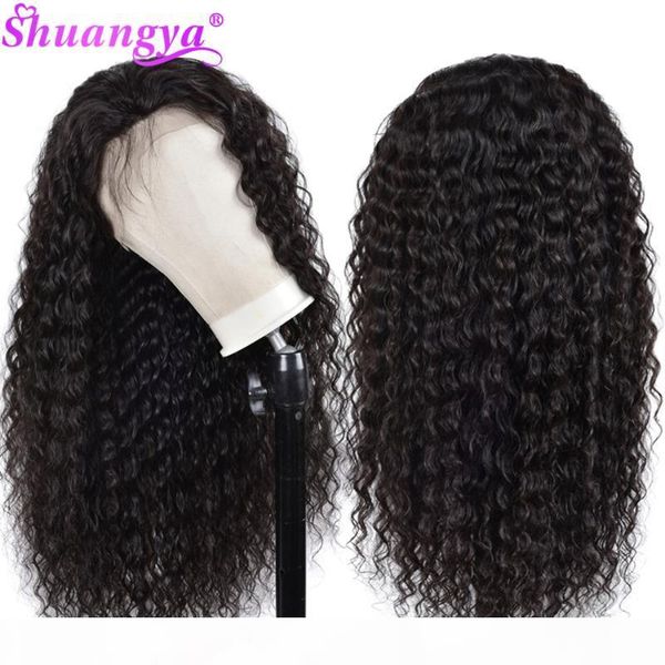 

malaysian deep hair lace front human hair wigs with baby 180% density hand tied lace front wigs shuangya remy, Black;brown