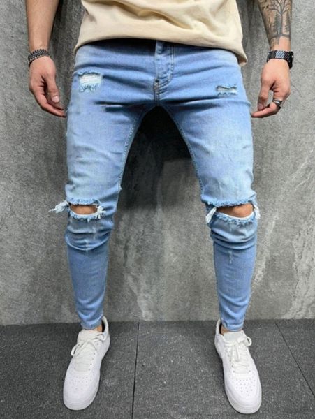 

men ripped skinny jeans m3jy#, Blue