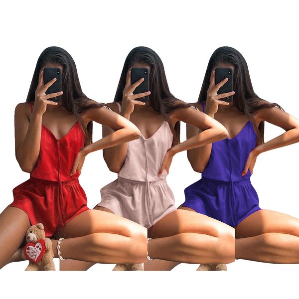 

new women's two piece dress suspender pajamas and shorts suit, White