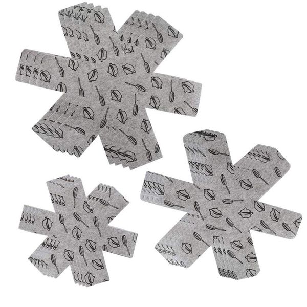 

12pcs pot & pan protectors cookware protector set divider pads to prevent scratching, separate and marring, 3 sizes-15 inch/14 i