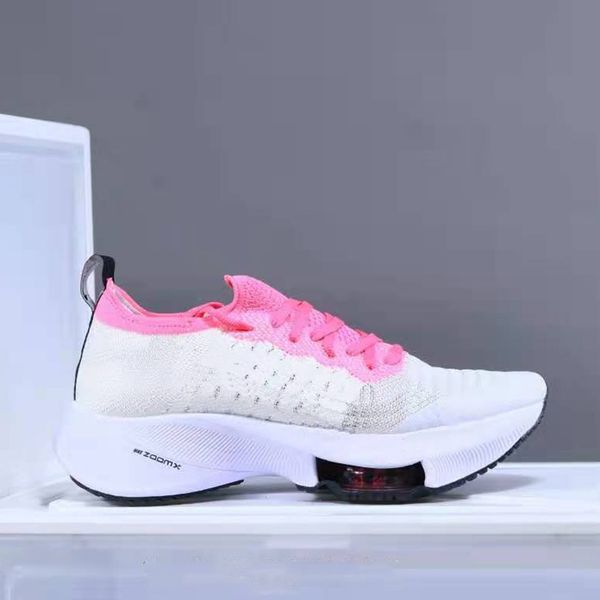 

designer marathon air cushion zoom men women running shoes peach white salt white army green knitting mesh breathable outdoor sport sneakers