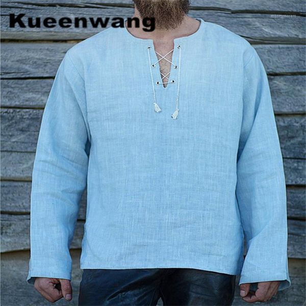 

kueenwang winer modis trendy men shirts super deal v neck loose man shirt long sleeve pure color plus size 4xl camisa masculina1, White;black
