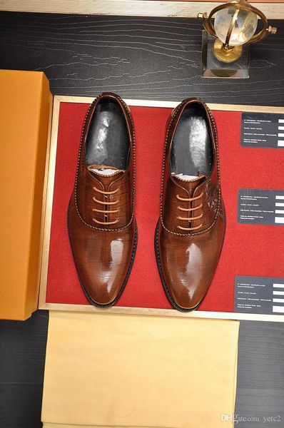 

q1 classic business men's dress shoes fashion elegant formal wedding shoes luxury men slip on office oxford shoe for men 2020 new 22, Black