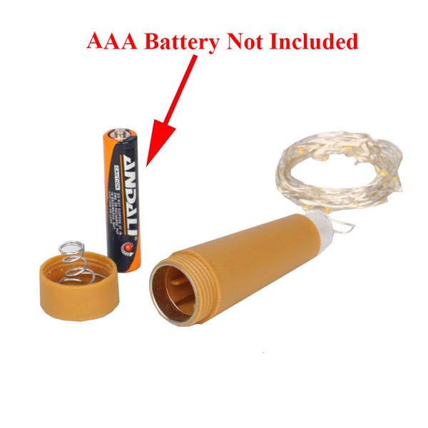 

20led wine cork aaa powered copper 2m wire bottle ser garland diy wedding party