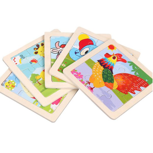 

wooden puzzles toys 9pcs cartoon diy buliding animals thickened puzzles wooden toy for children cognition puzzle birthday gifts for kids 33