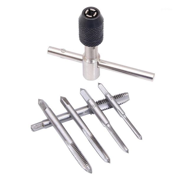 

6pcs screw tap wrench set t-shaped m3 m4 m5 m6 m8 wrench threading tapping hand tool kit reversible screwdriver tap holder1