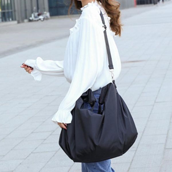 

cross body street commuter shoulder handbag casual oxfold women solid color tote hobos handle bag