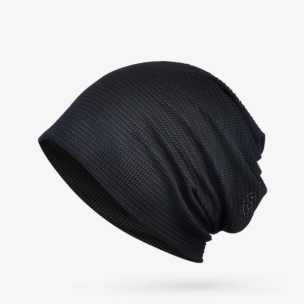 

european station spring and summer thin casual hooded hat ladies non-brimmed solid color mesh breathable wild trendy baotou hat, Blue;gray