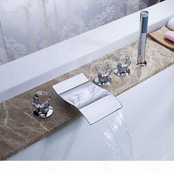 

yiyu brand copper four-piece waterfall outlet bath faucet four-piece separate face pot faucet