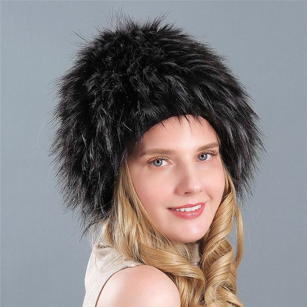 

new fashion women knitted faux fur hats for ladies, Blue;gray