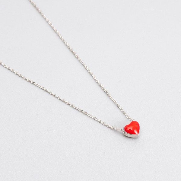 

pendant necklaces 925 sterling silver necklace red small love and jewelry